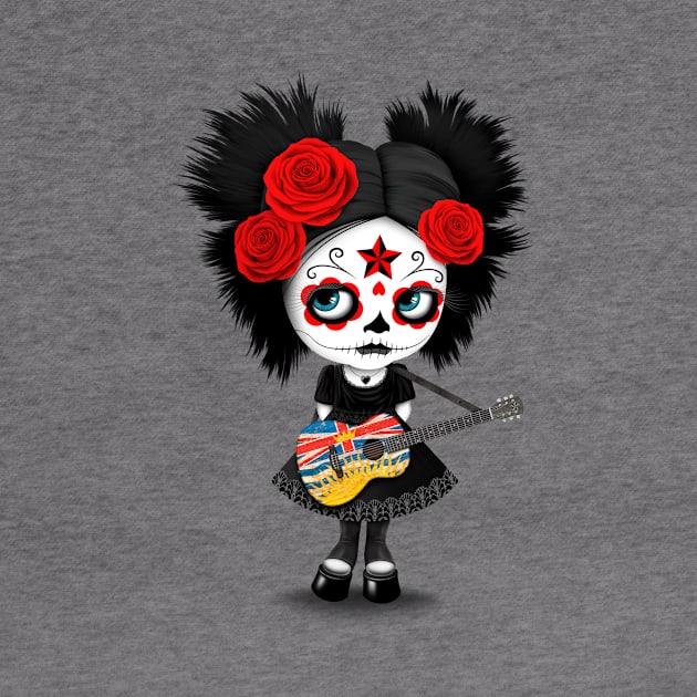 Sugar Skull Girl Playing BC Flag Guitar by jeffbartels